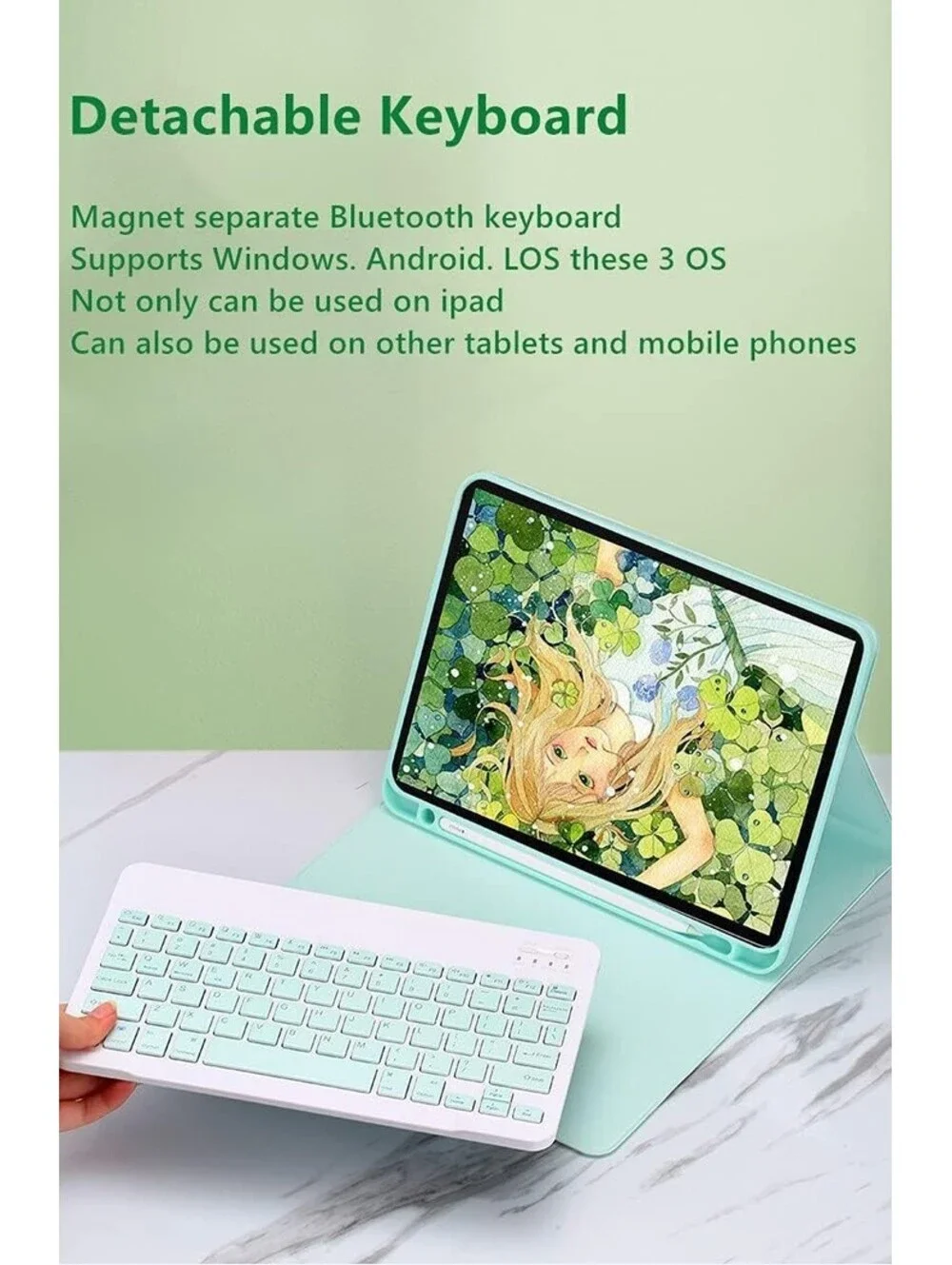iPad mini 5 iPad mini 4 Keyboard Case Cute Color Keyboard Detachable Bluetooth